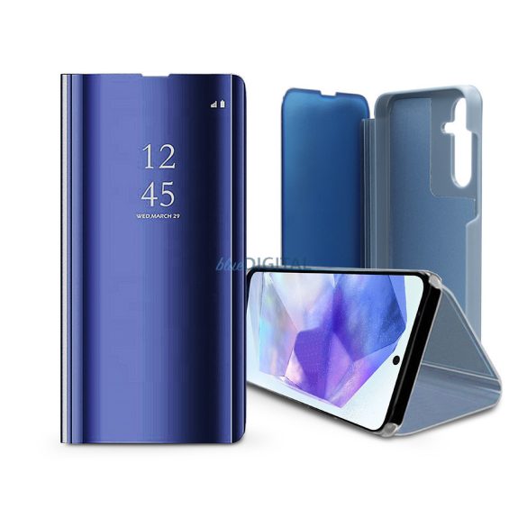 Smart Clear View oldalra nyíló flipes tok - Samsung SM-A556 Galaxy A55 - kék