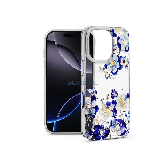 Haffner IMD Floral szilikon tok - Apple iPhone 16 Pro Max - átlátszó