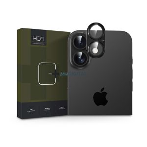 HOFI FullCam Pro+ kameralencse védőüveg + alu kameravédő - Apple iPhone 16/16 Plus - fekete