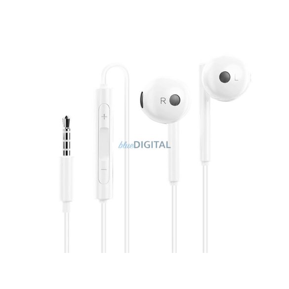 Huawei gyári sztereó felvevős fülhallgató - 3,5 mm jack - Huawei AM115 - fehér  (ECO csomagolás)