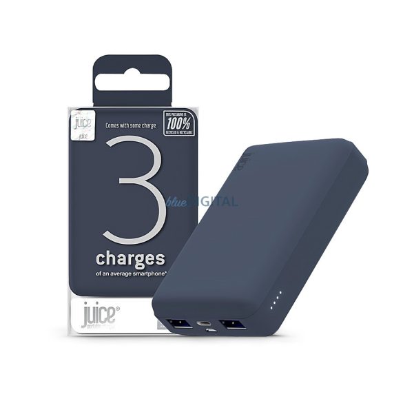 Juice ECO 3 powerbank - 2xUSB/Type-C - 10.000 mAh - sötétkék