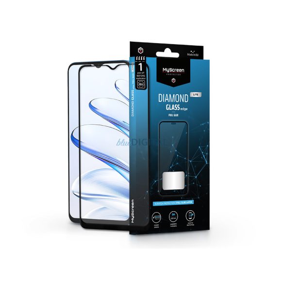 Honor 70 Lite edzett üveg képernyővédő fólia - MyScreen Protector Diamond Glass Lite Edge2.5D Full Glue - fekete