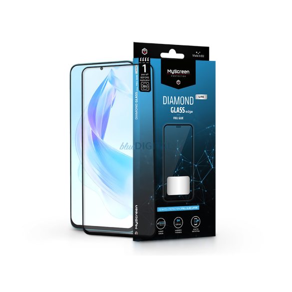 Honor 90 Lite edzett üveg képernyővédő fólia - MyScreen Protector Diamond Glass Lite Edge2.5D Full Glue - fekete