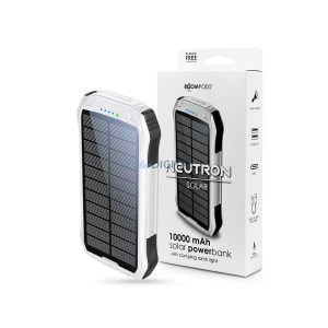 Boompods hordozható külső akkumulátor / power bank - 10.000 mAh - Boompods      Neutron Solar - 2xUSB + Type-C - fehér