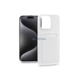   Haffner Card Case kártyatartós szilikon tok - Apple iPhone 15 Pro Max - fehér