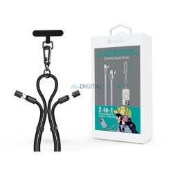   Devia Extreme Speed Series Woven 27W PD Type-C/Lightning adat-és töltőkábel + nyakpánt 1.6m - fekete