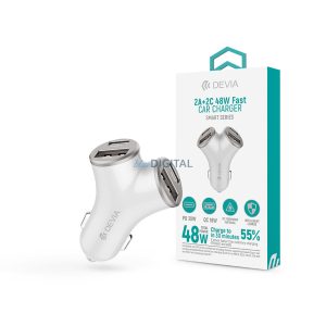 Devia Smart Series 48W PD+QC autós gyorstöltő 2xUSB+2xType-C - ezüst