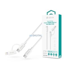   Devia Smart Series 60W+27W PD Type-C/Type-C + Lightning adat- és töltőkábel 1.2m - fehér