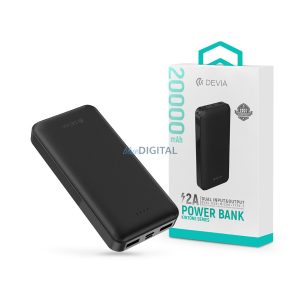 Devia Kintone Series V2 - 2xUSB + Type-C + microUSB - powerbank - 20.000 mAh - fekete