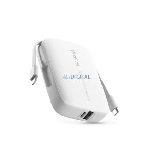 Devia Kintone Series - USB + Type-C - powerbank + Type-C/Lightning kábel - 10.000 mAh - fehér