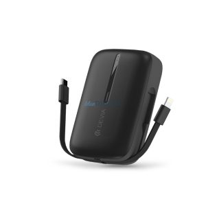 Devia Kintone Series - USB + Type-C - powerbank + Type-C/Lightning kábel - 10.000 mAh - fekete