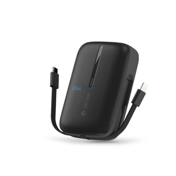 Devia Kintone Series - USB + Type-C - powerbank + Type-C/Lightning kábel - 10.000 mAh - fekete