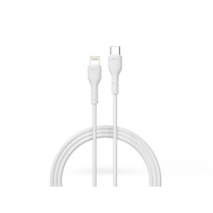 Devia USB Type-C - Lightning adat- és töltőkábel 1 m-es vezetékkel - Devia      Kintone Series Type-C to Lightning PD Cable - 27W - fehér - ECO csomagolás