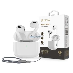 Devia TWS Bluetooth sztereó headset v5.3 + töltőtok - Devia Airbuds Pods3 TWS   Wireless Earphone with Charging Case - fehér