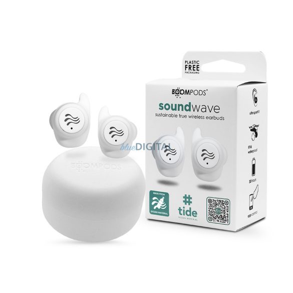 Boompods TWS Bluetooth sztereó headset v5.3 + töltőtok - Boompods Soundwave     Ocean TWS with Charging Case - fehér