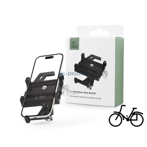 Tech-Protect kerékpárra / motorkerékpárra szerelhető fém telefontartó -         Tech-Protect V1 Universal Bike Mount - fekete