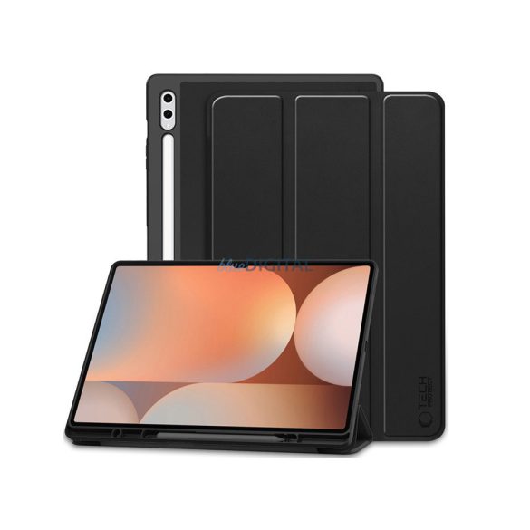 Tech-Protect tablet tok (Smart Case Pen) - Samsung Galaxy Tab S8/S9/S10 Ultra   14.6 - fekete - ECO