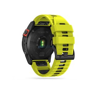 Garmin Fenix 3 / 5X / 3HR / 5X Plus / 6X / 6X Pro / 7X szilikon sport óraszíj - Tech-Protect IconBand Pro - lime/fekete