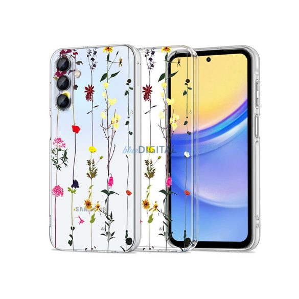 Samsung SM-A556 Galaxy A55 szilikon hátlap - Tech-Protect FlexAir+ - garden     floral
