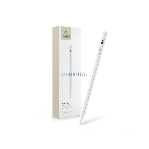 Tech-Protect Digital Magnetic Stylus Pen aktív toll rajzhoz, jegyzethez - Apple iPad-hez - fehér