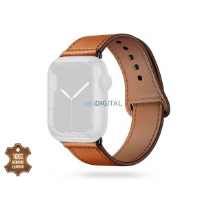 Apple Watch valódi bőrből készült óraszíj - Tech-Protect Leatherfit -           42/44/45/49 mm - barna