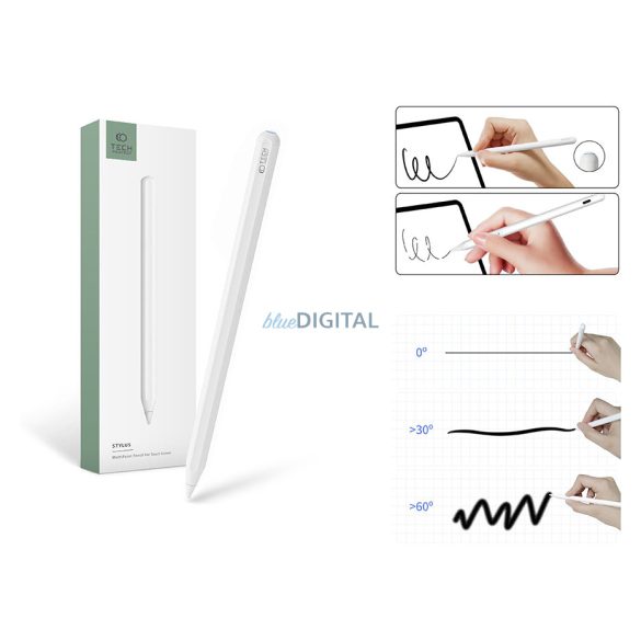 Tech-Protect Digital Magnetic Stylus Pen-2 aktív toll rajzoláshoz,              jegyzeteléshez, Apple iPad készülékhez - fehér