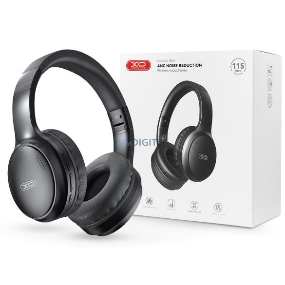 XO BE41 ANC Noise Reduction Bluetooth sztereó fejhallgató mikrofonnal - fekete