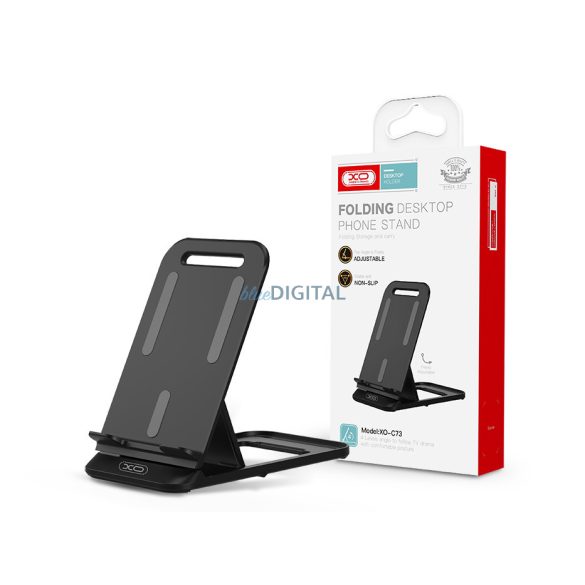 XO univerzális asztali telefon/tablet tartó - XO C73 Folding Desktop Phone Stand- fekete