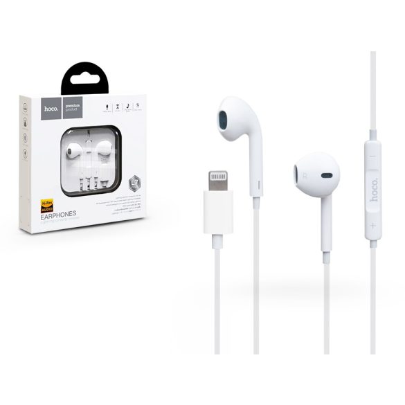 HOCO sztereó felvevős fülhallgató - Lightning and Bluetooth - HOCO L7 Plus Earpods for iPhone - fehér
