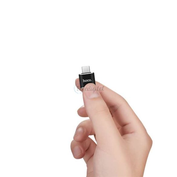 USB - USB Type-C OTG adapter - HOCO UA5 - 2.4A - fekete