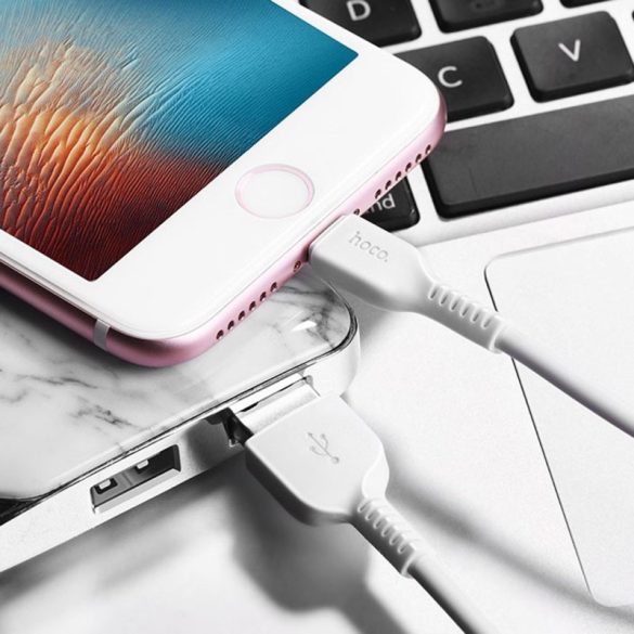 Apple iPhone Lightning USB töltő- és adatkábel 3 m-es vezetékkel - HOCO X20 Lightning Cable - 2A - fehér