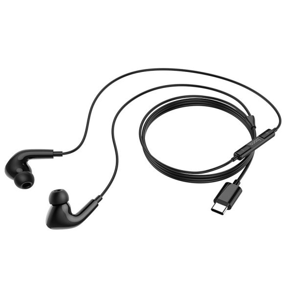 HOCO sztereó fülhallgató USB Type-C csatlakozóval, mikrofonnal - HOCO M1 Pro Original Series Wired Earphones with Mic - fekete