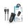 HOCO 2xUSB szivargyújtó töltő adapter + USB - Lightning kábel 1 m-es vezetékkel - HOCO Z39 Dual Port QC3.0 Quick Car Charger Set - 18W - fekete