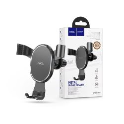   Univerzális szellőzőrácsba illeszthető PDA/GSM autós tartó 4,5-6,7" méretű      készülékekhez - HOCO CA56 Plus Metal In-Car Holder - fekete