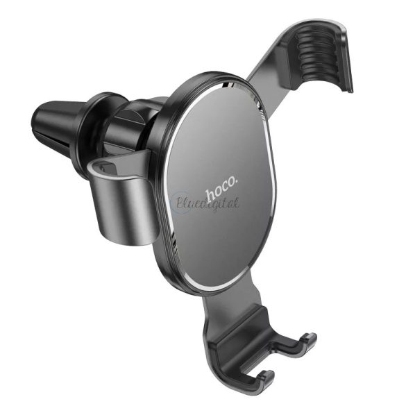 Univerzális szellőzőrácsba illeszthető PDA/GSM autós tartó 4,5-6,7" méretű      készülékekhez - HOCO CA56 Plus Metal In-Car Holder - fekete