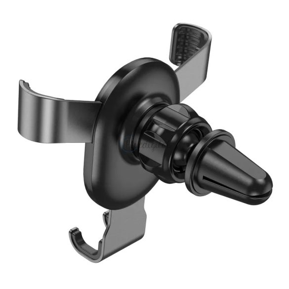 Univerzális szellőzőrácsba illeszthető PDA/GSM autós tartó 4,5-6,7" méretű      készülékekhez - HOCO CA56 Plus Metal In-Car Holder - fekete