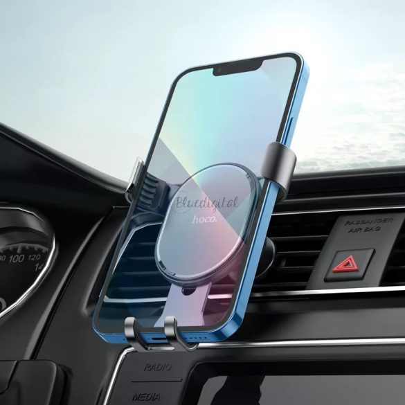 Univerzális szellőzőrácsba illeszthető PDA/GSM autós tartó 4,5-6,7" méretű      készülékekhez - HOCO CA56 Plus Metal In-Car Holder - fekete