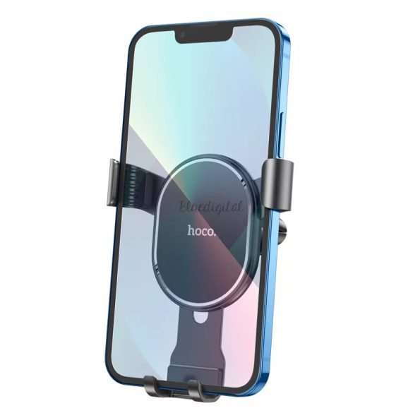 Univerzális szellőzőrácsba illeszthető PDA/GSM autós tartó 4,5-6,7" méretű      készülékekhez - HOCO CA56 Plus Metal In-Car Holder - fekete