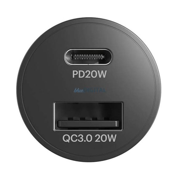 Autós töltő Cygnett USB, USB-C 20W (fekete)