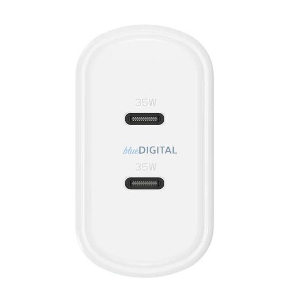 Fali töltő Cygnett 2x USB-C 35W (fehér)