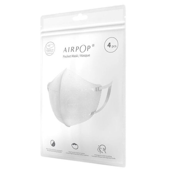 AirPop Pocket szmogellenes maszk 4 db. fehér