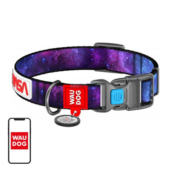 Waudog "NASA21" nylon nyakörv QR kóddal, L méret