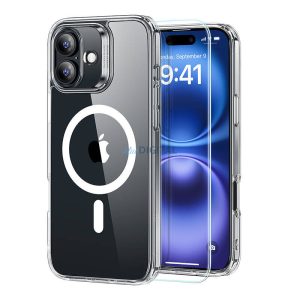 ESR Hybrid Case (HaloLock) tok + edzett üveg iPhone 16 - átlátszó