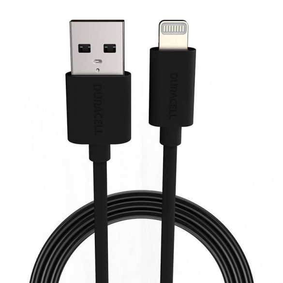 Kábel USB Lightning Duracell 1m (fekete)