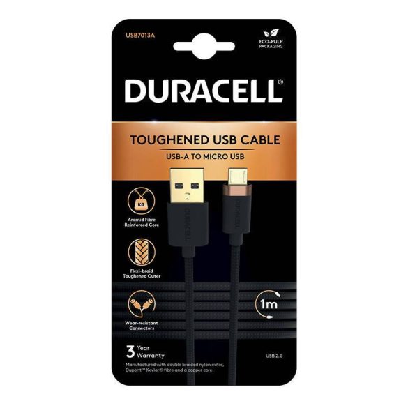 Duracell USB kábel Micro-USB 1m (fekete)