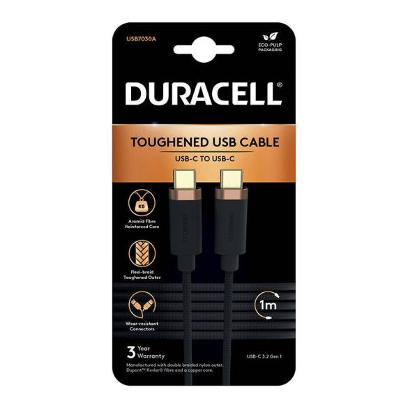 Duracell USB-C kábel USB-C 3.2 1m (fekete)