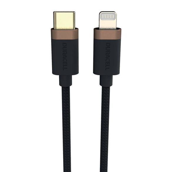 Duracell USB-C kábel Lightninghoz 1m (fekete)