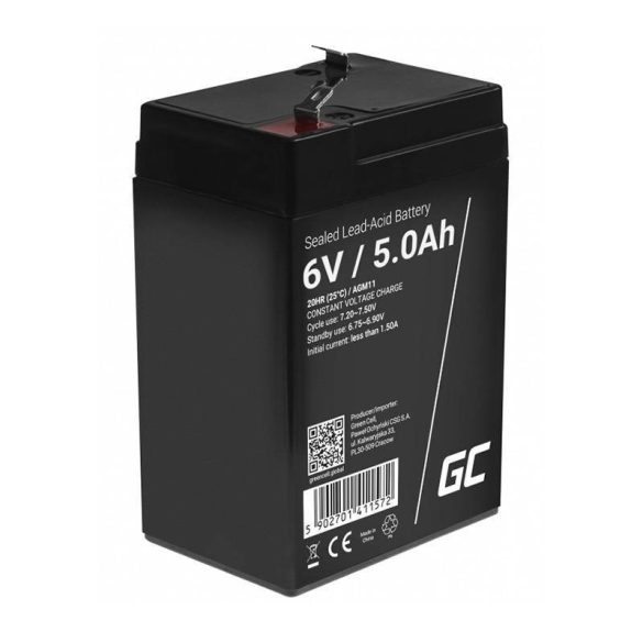 Újratölthető akkumulátor AGM 6V 5Ah Karbantartásmentes UPS ALARM akkumulátorhoz