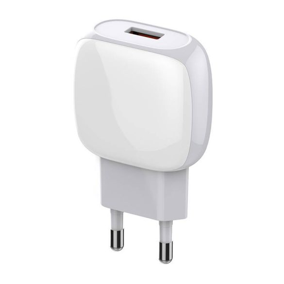 LDNIO A1306Q hálózati töltő 1xUSB-A csatlakozóval és USB-A - Lightning kábellel 18W fehér