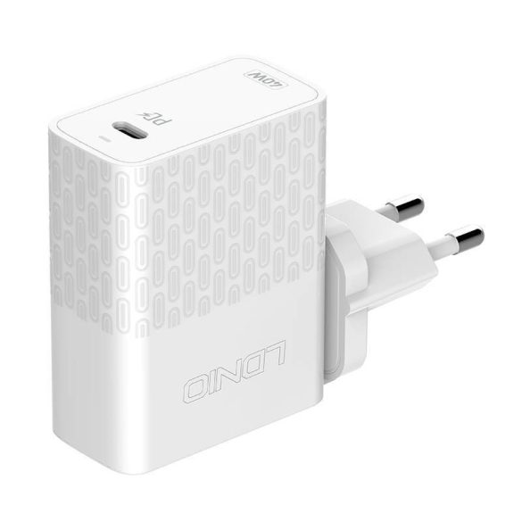 LDNIO A1405C hálózati töltő 1xUSB-C csatlakozóval és Type-C - Lightning kábellel 40W fehér